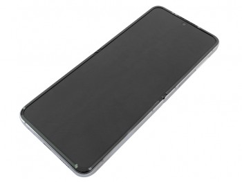 Pantalla super AMOLED con marco plateado / blanco para Samsung Galaxy z flip 4 5g, sm-f721