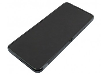 Pantalla completa SUPER AMOLED con marco negro (graphite) para Samsung Galaxy Z Flip 4 5G, SM-F721