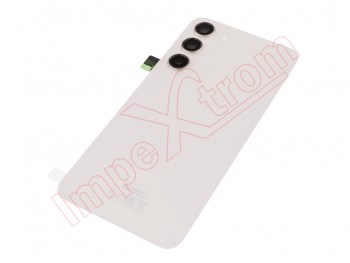 Carcasa trasera / Tapa de batería color blanco (cream) service pack para Samsung Galaxy S23+, SM-S916B