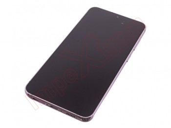 Pantalla completa service pack Dynamic AMOLED 2X con marco lateral / chasis color rosa (lavender) para Samsung Galaxy S23+, SM-S916B