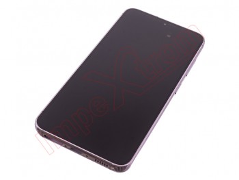 Pantalla Service Pack dynamic AMOLED 2x con marco lateral / chasis color rosa (lavender) para Samsung Galaxy s23, sm-s911b