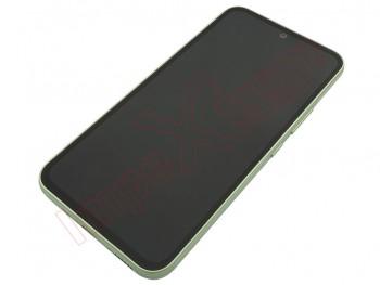 Pantalla Service Pack completa Super AMOLED negra con marco lima "Lime" para Samsung Galaxy A54 5G, SM-A546