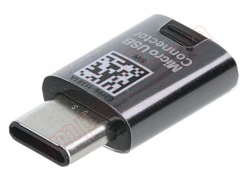 Adaptador negro micro USB hembra a Micro USB tipo C macho para Samsung Galaxy Note 8, N950F