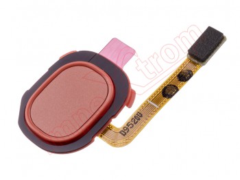 Botón home rojo coral con sensor de huellas para Samsung Galaxy A20e (SM-A202)