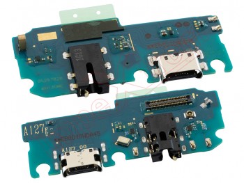 Placa auxiliar Service Pack con conector de carga USB tipo C, conector audio jack y micrófono para Samsung Galaxy A12 Nacho, SM-A127