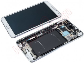 Pantalla genérica súper AMOLED blanca con marco y carcasa frontal para Samsung Galaxy note 3 lte (n9005)