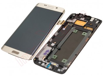 Pantalla service pack Super AMOLED para Samsung Galaxy S6 Edge, G925F dorada