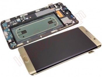Pantalla service pack Super AMOLED para Samsung Galaxy S6 Edge Plus, G928F dorada