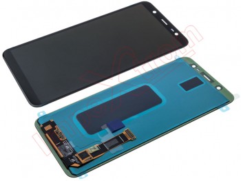 Pantalla service pack completa Super OLED (digitalizador+ display/pantalla LCD) negra para Samsung Galaxy J8 2018, J810F