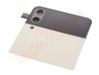 Cream battery service pack cover and super AMOLED rear screen for Samsung Galaxy Z Flip3, SM-F711B
