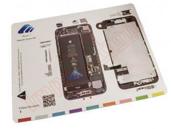 Pizarra magnética con esquema de organización de tornillos para iPhone 7 de 4.7 pulgadas