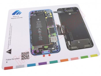 Pizarra magnética con esquema de orientación de tornillos para iPhone XR, A2105