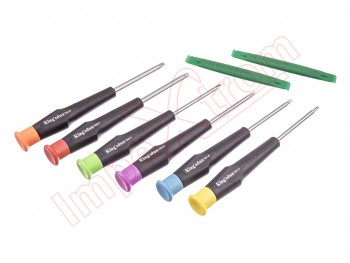 Screwdriver set with triangular tip and two plastic opening tools