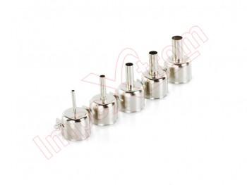 Set of five nozzles for hot air welding