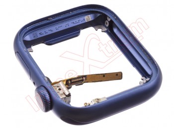 Marco lateral con corona de color azul y pulsador de encendido para Apple Watch Serie 7, A2473