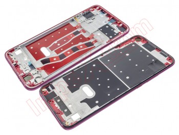 Carcasa frontal / central con marco rojo encantador "Charming red" y botones laterales para Huawei P20 Lite 2019, GLK-LX1, GLK-LX1U, GLK-LX2, GLK-LX3 / Huawei Nova 5i