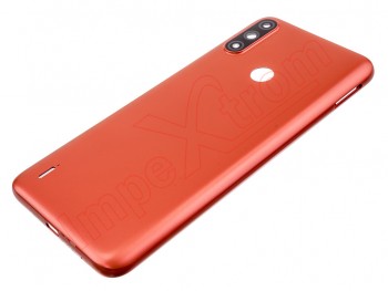 Coral Red battery cover for Motorola Moto E7i Power, XT2097