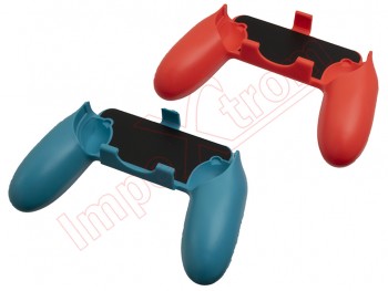 Set of 2 Neon Blue and Neon Red Grips for Nintendo Switch L + R Joy-Con Controls