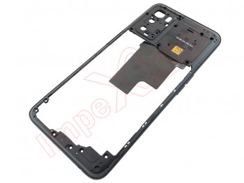 Front / central housing with Crystal black frame and NFC antenna for Oppo A54s, CPH2273