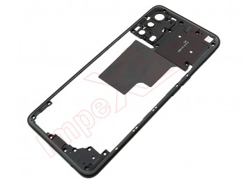 Front / central housing with Prism black frame and NFC antenna for Oppo A74 4G