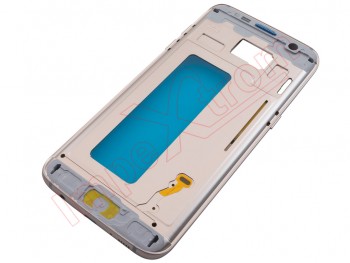 Middle housing with gold frame, blue grill and side buttons for Samsung Galaxy S7 Edge, SM-G935