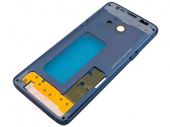 Middle housing with "Coral blue" frame and side buttons for Samsung Galaxy S9, SM-G960F