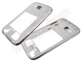 Silver central housing for Samsung Galaxy Grand Neo Plus, I9060I