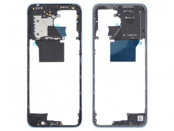 carcasa frontal / central con marco color azul (pastel blue) para Xiaomi redmi 12, 23053rn02a
