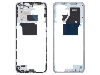 carcasa frontal / central con marco color plateado (moonstone silver) para Xiaomi redmi 12, 23053rn02a