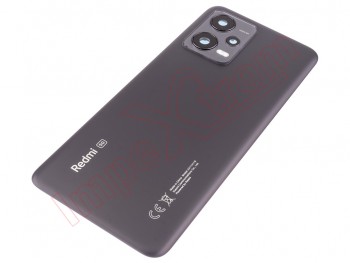carcasa trasera / tapa de Batería color negro (matte black) para Xiaomi Redmi Note 12 5g, 22111317i, 22111317g