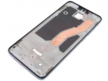 Carcasa frontal / central con marco plateado / blanco "pearl white" para Xiaomi Redmi Note 8 Pro, M1906G7