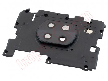 Middle rear chassis / housing with "Nightfall Black" camera lens and antenna contacts for Xiaomi Redmi Note 9T, M2007J22G, J22