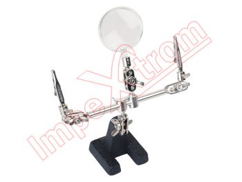 Table magnifying glass 6 diopters with clamp supports