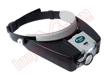 Lupa Diadema ajustable con 3 lentes intercambiables y luz
