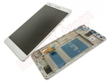 Pantalla completa IPS LCD blanca con carcasa frontal Huawei Honor 7