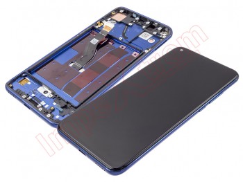 Pantalla completa IPS LCD negra con marco azul para Huawei Honor View 20