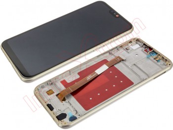 Gold IPS LCD full screen without logo with front housing for Huawei P20 Lite