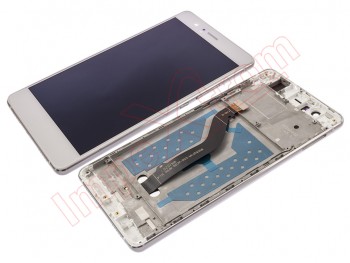 White generic IPS LCD full screen without logo with frame and front housing for Huawei P9 Lite