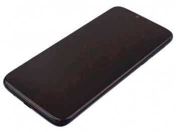 Black full screen IPS with blue frame for Motorola Moto G7 Power, XT1955