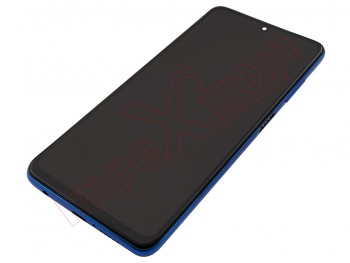 Pantalla completa IPS LCD negra con marco azul cobalto "Cobalt blue" para Xiaomi Poco X3, MZB07Z0IN