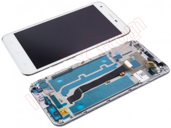 White full screen IPS LCD with front housing for Vodafone Smart Ultra 6, VF995
