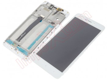 Pantalla completa IPS LCD blanca con carcasa frontal para Xiaomi Redmi 4A