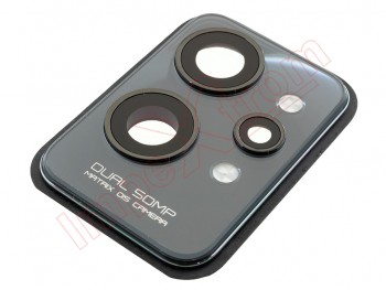 embellecedor / marco negro acero "steel black" con lentes de cámaras traseras para realme gt2 pro, rmx3301, rmx3300