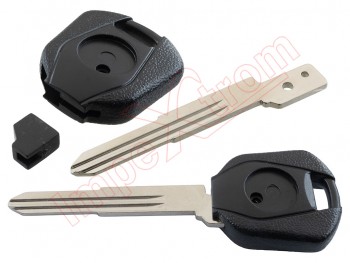 Producto genérico - Llave fija color negro con hueco para transponder para motocicletas Honda, con espadín guía izquierda