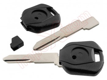 Generic product - Black left guide blade fixed key with hole for transponder for Honda motorcycles