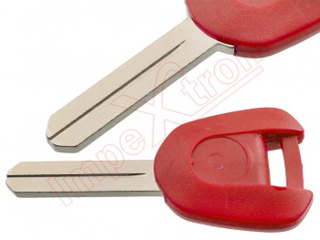 Generic product - Red fixed key without hole for transponder for Honda motorcycles, with blade