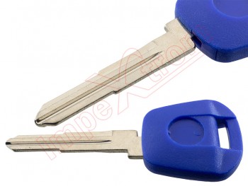 Generic product - Blue right guide blade fixed key with hole for transponder for Honda motorcycles