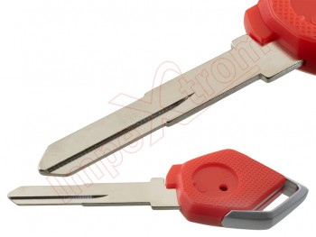 Generic product - Red left guide blade fixed key with hole for transponder for Kawasaki motorcycles