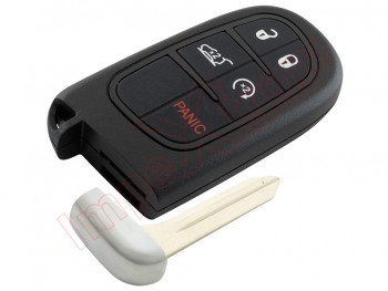 Producto Genérico - Telemando de 5 botones 433 Mhz ASK "Smart key" llave inteligente para Jeep Cherokee, con espadín
