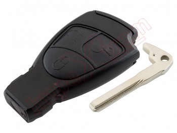 Producto Genérico - Telemando / llave negra de 3 botones 434 Mhz para Mercedes Benz con procesador NEC, con espadín